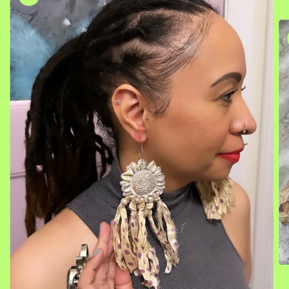 Boho Sunflower Dangle Earrings
